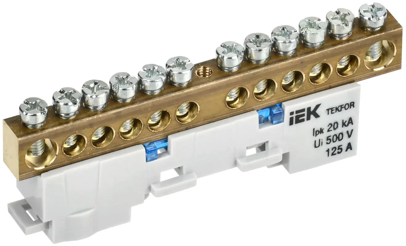TEKFOR Шина N ноль неизолированная на универсальном держателе 8х12-12-С IEK
