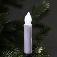 Светодиодные свечи на прищепках 10 см, 10 штук, от батареек ААх1, пульт ДУ, свечение белое