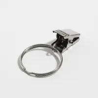 Кольцо для карниза, с зажимом, d=22/26 мм, 20 шт., цвет серебряный