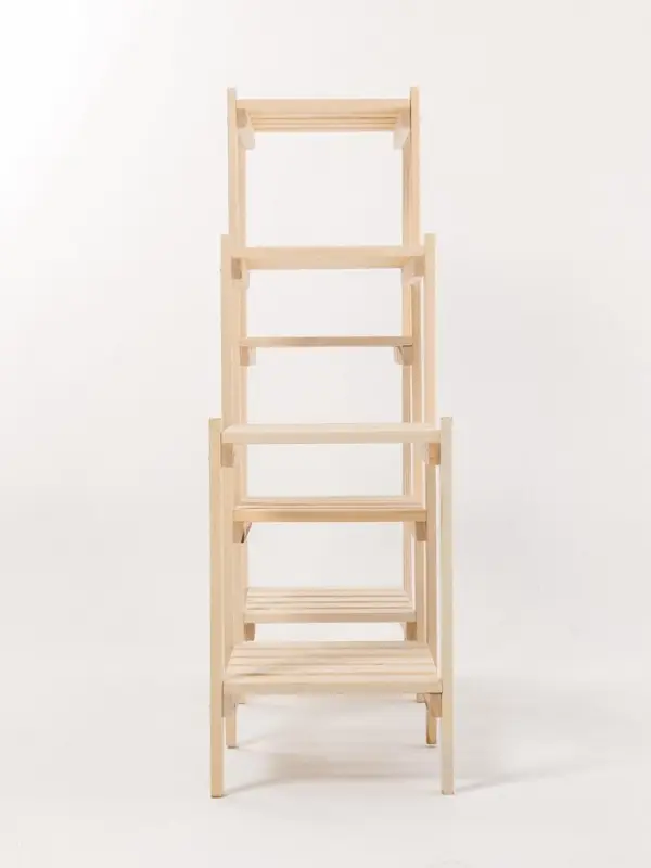 Стеллаж деревянный, 7 полок, 115&times;28&times;79 см, сосна, регулируемый, напольный