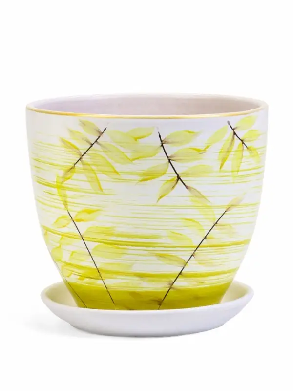 Набор горшков цветочный поддоном 4 шт 0,4 / 1 / 2,5 / 5 л керамика, Тропики Набор горшков цветочный поддоном 4 шт 0,4 / 1 / 2,5 / 5 л керамика, Тропики