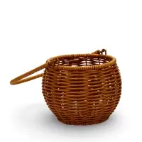 Корзина пластик 14 х 14 х 12 см, ручка17 см металл каркас коричневый