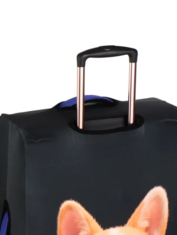 Чехол для чемодана &laquo;Корги&raquo;, 28", чёрный