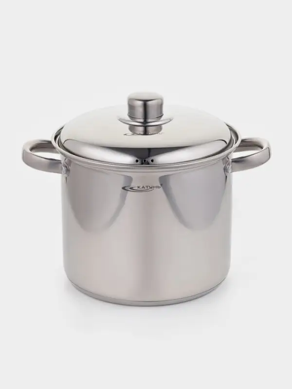 Кастрюля Катунь &laquo;Гретта&raquo;, 5.7 л, d=20 см, с крышкой, капсульное дно, индукция, нержавеющая сталь, AISI - 201, хромированная