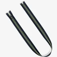 Молния &laquo;Спираль&raquo;, №5, разъёмная, светоотражающая, замок автомат, 80 см, чёрная, зелёная