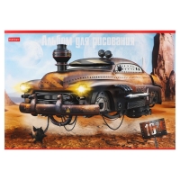 Альбом для рисования A4, 16 листов "Дизельпанк", обложка мелованный картон, блок 100 г/м2, МИКС