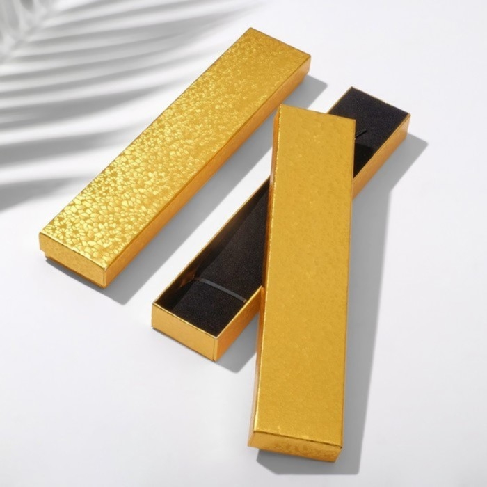 Коробочка подарочная под браслет/цепочку/часы «Драгоценность» 21×4 цвет золото Коробочка подарочная под браслет/цепочку/часы «Драгоценность» 21×4 цвет золото