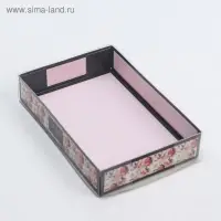 Кондитерская упаковка, коробка для макарун с пластиковой крышкой, «Люби», 18 х 12 х 3.5 см