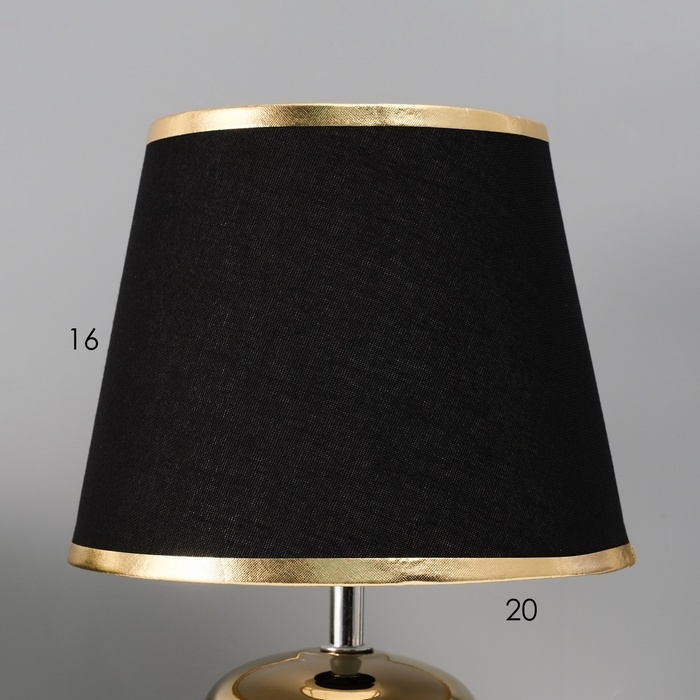 Настольная лампа с абажуром RISALUX «Роса», 1×40 Вт, Е27, чёрный/золото, 20×20×32 см Настольная лампа с абажуром RISALUX «Роса», 1×40 Вт, Е27, чёрный/золото, 20×20×32 см