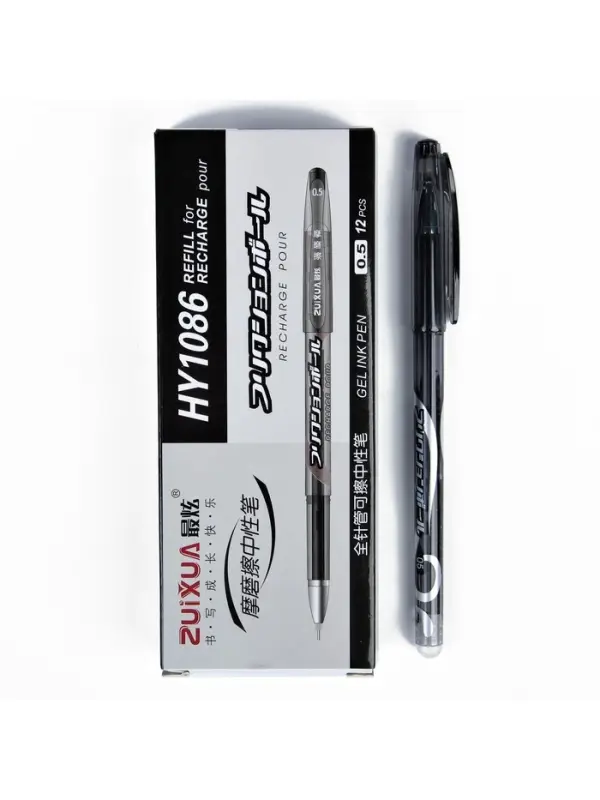 Стираемая ручка, гелевая, чёрный стержень, узел 0.5 мм