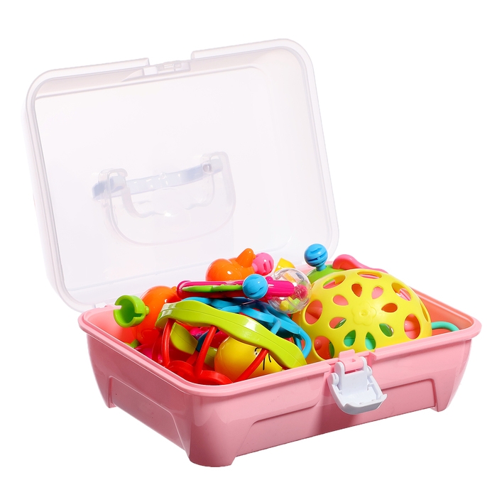 Набор погремушек с прорезывателями, 7 штук в наборе, в контейнере Набор погремушек с прорезывателями, 7 штук в наборе, в контейнере