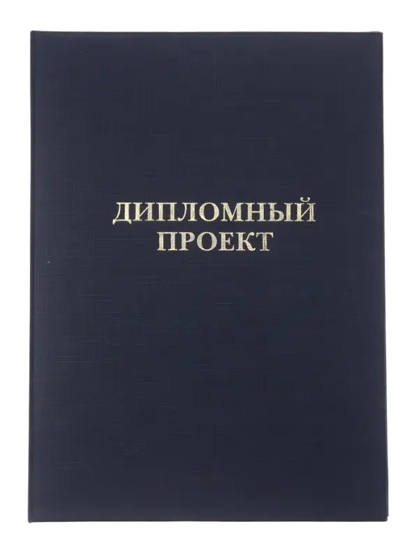 Папка &laquo;Дипломный проект&raquo; А4 бумвинил, гребешки/сутаж, без бумаги, синяя (вместимость до 150 листов)