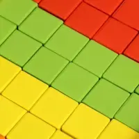 Детский набор деревянные кубики, цветные, 60 штук