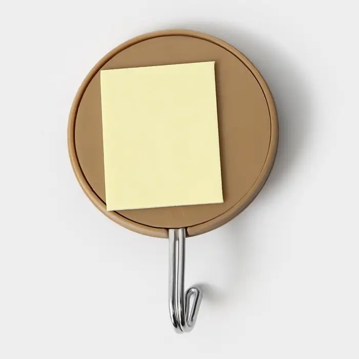 Крючки самоклеящиеся Доляна &laquo;Деревянные круги&raquo;, 3 шт., коричневые