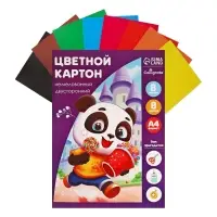 Картон цветной двусторонний Calligrata &laquo;Дружок&raquo;, А4, 8 листов, 8 цветов, матовый, немелованный