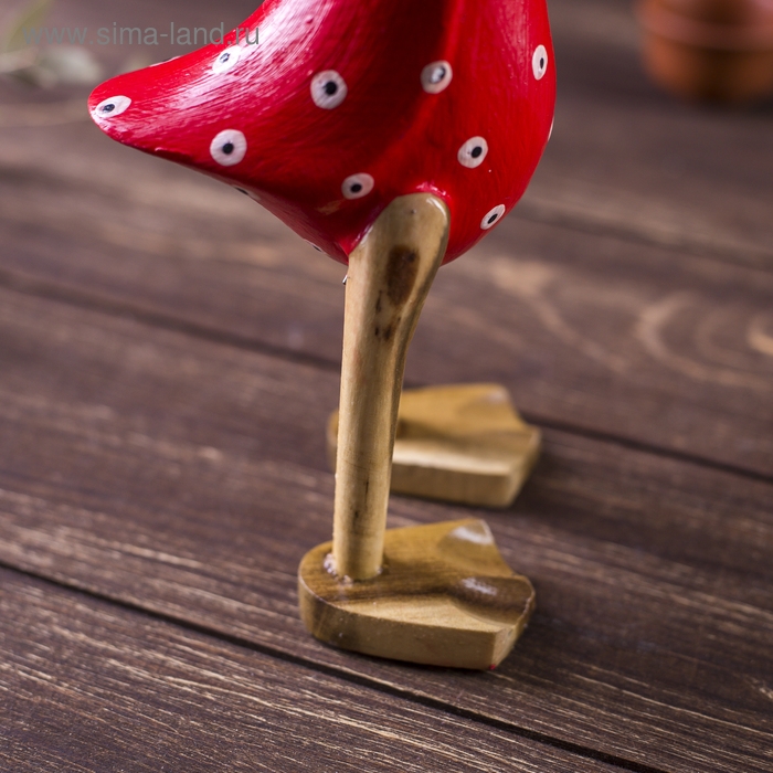 Сувенир дерево Сувенир дерево "Утка красный костюмчик в точку" 13х12х23 см