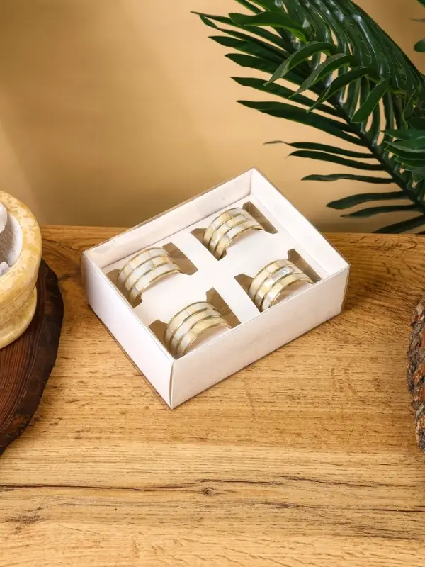 Кольца для салфеток (набор 4 шт) "Браслет" 4,5х4,5х2,5 см, латунь