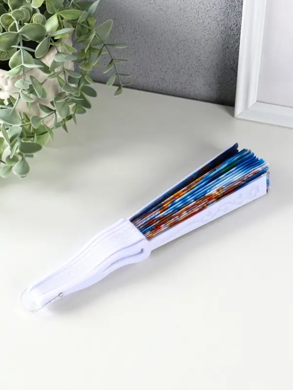 Веер пластик, текстиль  Веер пластик, текстиль "Морские ракушки" МИКС 23 см