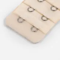 Застёжка для бюстгальтера, удлинитель, 3 ряда 2 крючка, 3.2×5 см, бежевая
