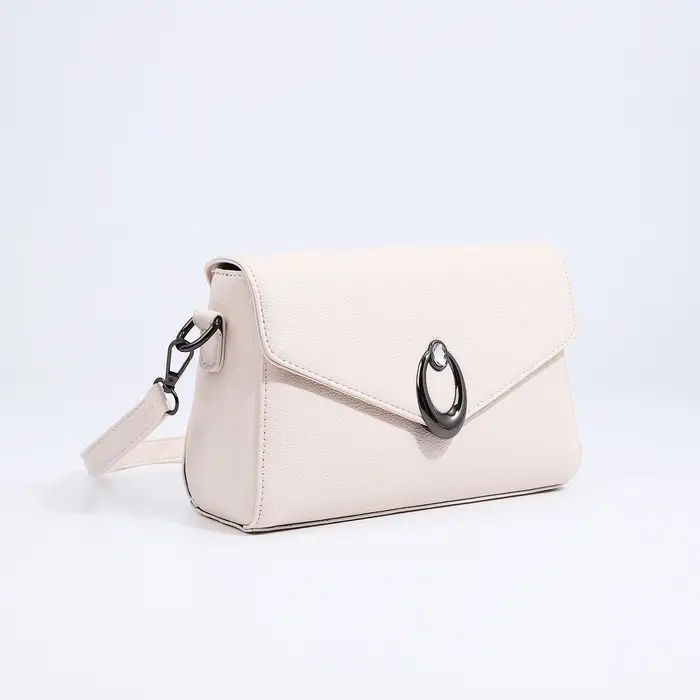 Сумка женская мессенджер на магните, 24&times;10&times;15 см, однотонная, белая