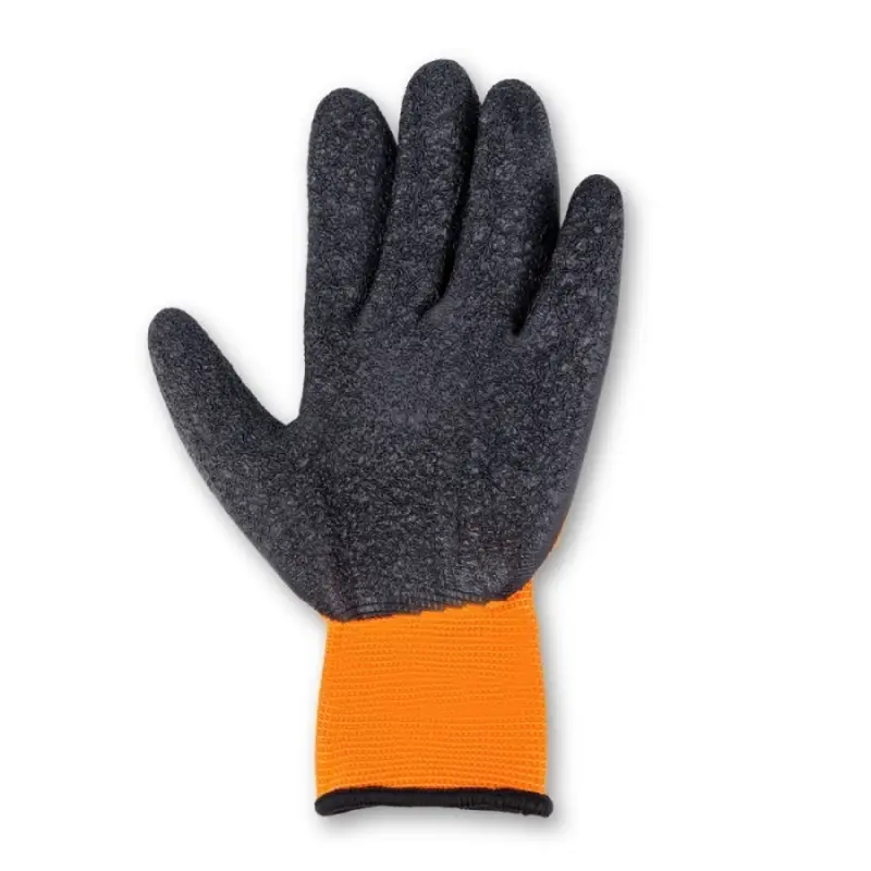 Перчатки нейлоновые с ребристым латексным покрытием (оранжево-черные) 1 пара AVS RP-07