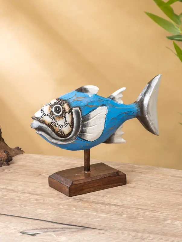 Сувенир Сувенир "Рыба" дерево 25х7х18 см, цв. бирюзовый