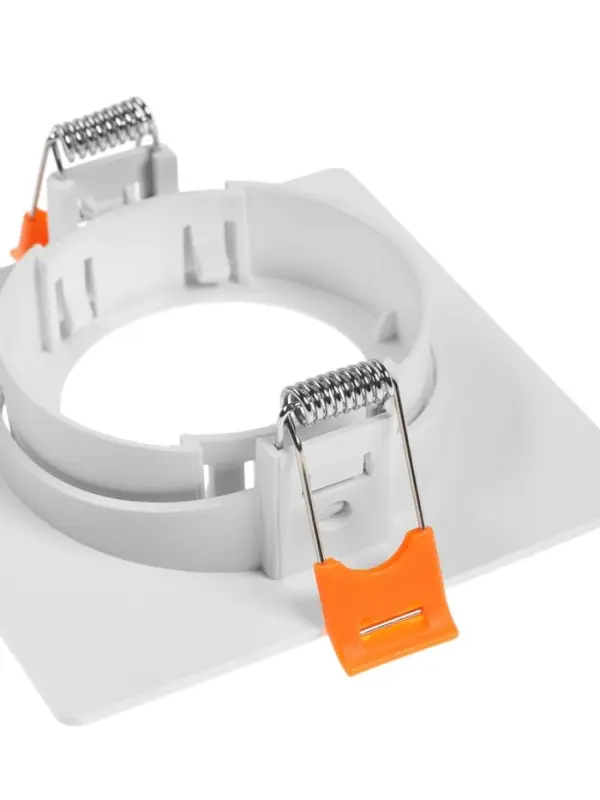 Светильник встраиваемый под лампу MR-16, поворотный, квадратный, пластиковый, белый