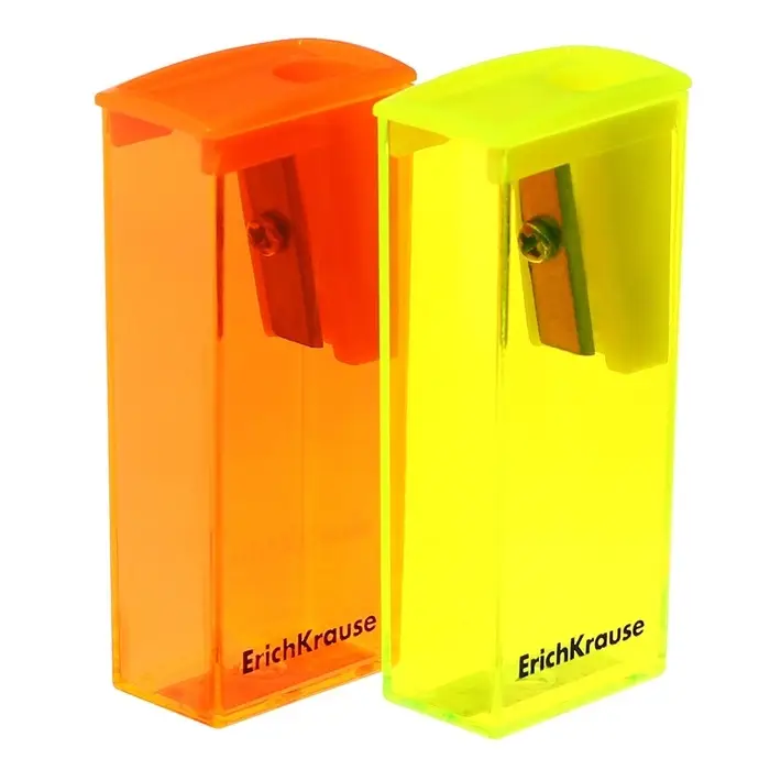 Точилка ErichKrause. City Neon, с контейнером, МИКС