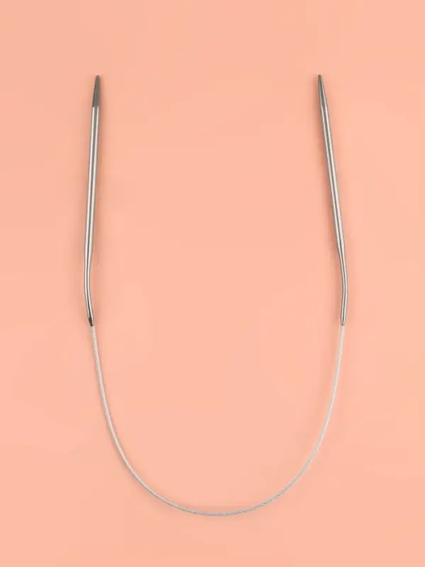 Спицы круговые, для вязания, с металлическим тросом, d=3.5 мм, 10/40 см