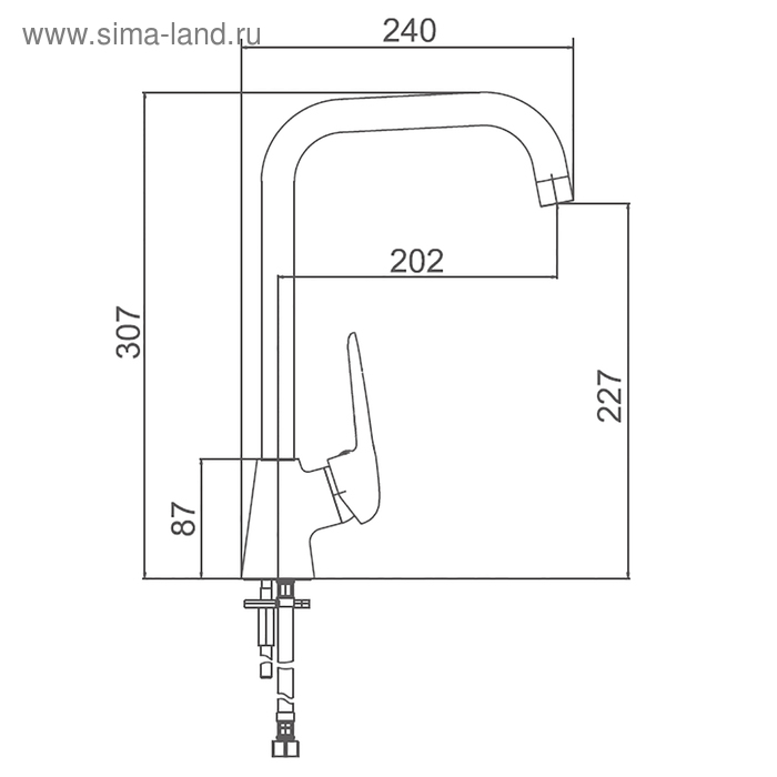 Смеситель для кухни Accoona A4416C, однорычажный, с гайкой, латунь, цвет бронза Смеситель для кухни Accoona A4416C, однорычажный, с гайкой, латунь, цвет бронза