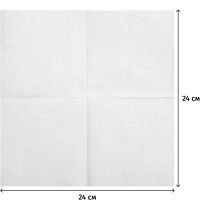 Салфетки бумажные 24х24см белые целл 2сл 250шт/уп