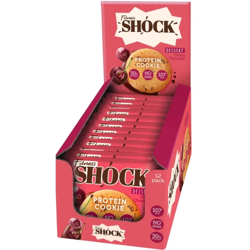 Печенье протеиновое FitnesSHOCK вишня-шоколад, 35г