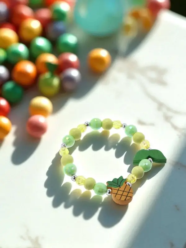 Браслет детский &laquo;Выбражулька. Ананас с листочками&raquo;, d=5 см, МИКС