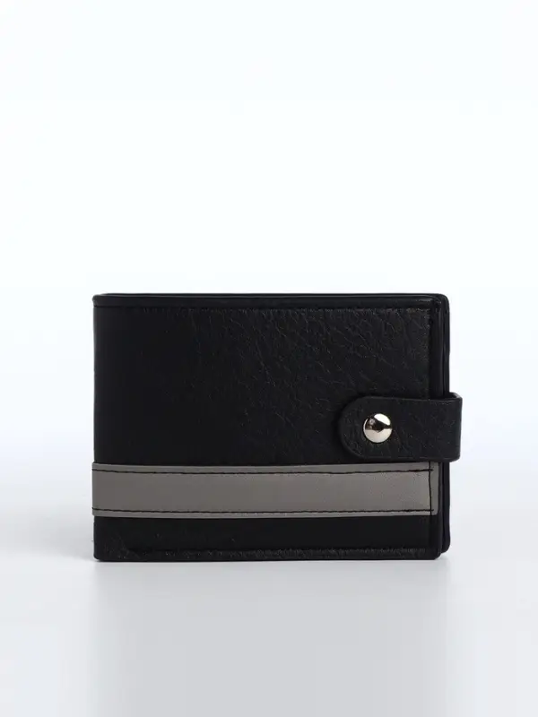 Портмоне мужское &laquo;Кхата&raquo;, на кнопке, отдел для карт, монет, чёрное