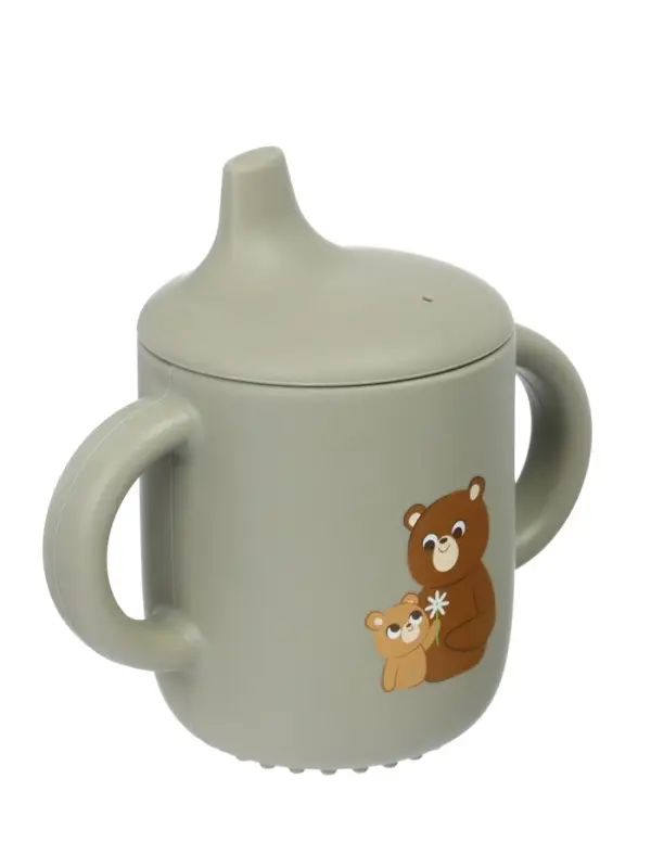 Поильник силиконовый с носиком, с ручками 6+ мес, 200 мл, серый, Крошка Я