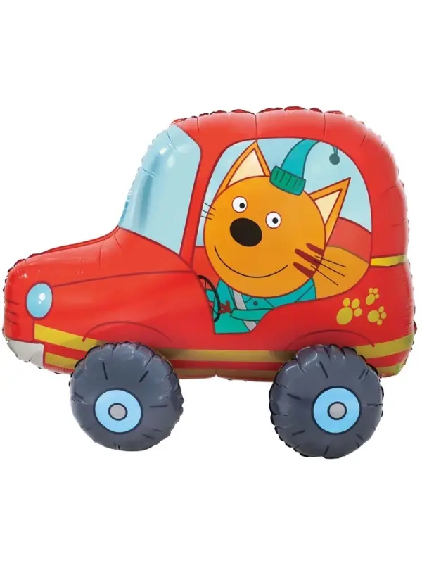 Воздушный шар фольгированный 3D 29 Воздушный шар фольгированный 3D 29" «Три Кота. Компот в машине»