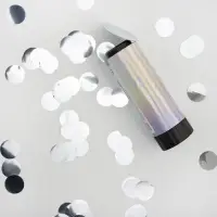 Хлопушка пружинная  "Круги" фольга, серебро (4/10 см)