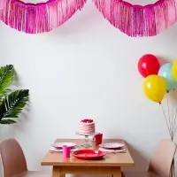 Гирлянда "Дождик" 3 метра с липким краем, цвет фуксия