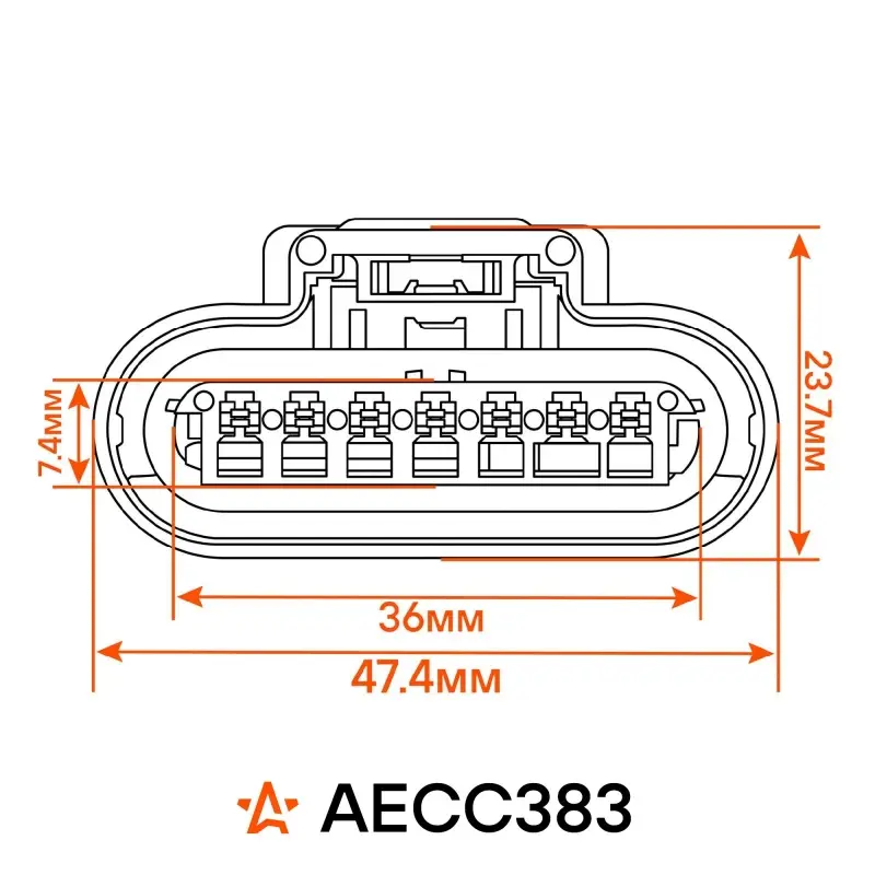 Разъём 7 pin без проводов для катушки зажигания Chevrolet Cruze, Lacetti, Opel Astra, Mokka