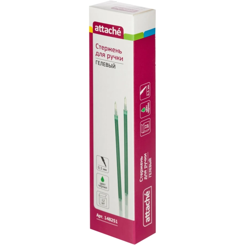 Стержень гелевый 139мм Attache зеленый 0,5мм