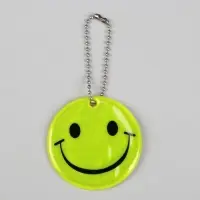 Светоотражающий элемент &laquo;Смайлик-улыбка&raquo;, двусторонний, d=5 см, жёлтый