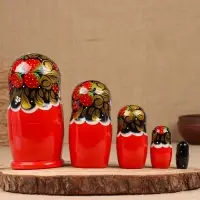 Матрёшка дерево &laquo;Галина&raquo;, хохлома, 5-кукольная, 19 см