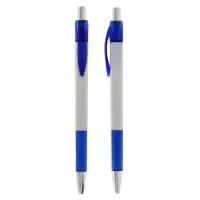 Ручка шариковая, автоматическая «Лого Квадрат», белая с синими вставками, стержень синий Ручка шариковая, автоматическая «Лого Квадрат», белая с синими вставками, стержень синий