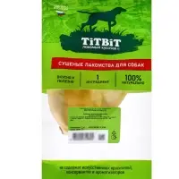Лакомство TitBit для собак, ухо телячье большое, мягкая упаковка, 27 г