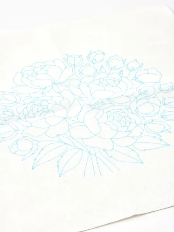 Вышивка гладью 20х20 см "Великолепие пионов"