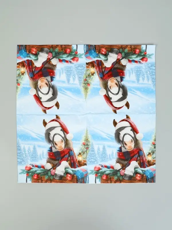 Салфетки бумажные трёхслойные «Красавица лошадка», 33х33, 20шт Салфетки бумажные трёхслойные «Красавица лошадка», 33х33, 20шт