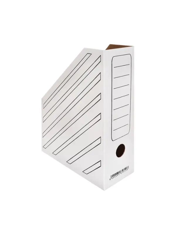 Накопитель-лоток А4, архивный, Calligrata, микрогофрокартон, 100 мм, до 900 л, белый