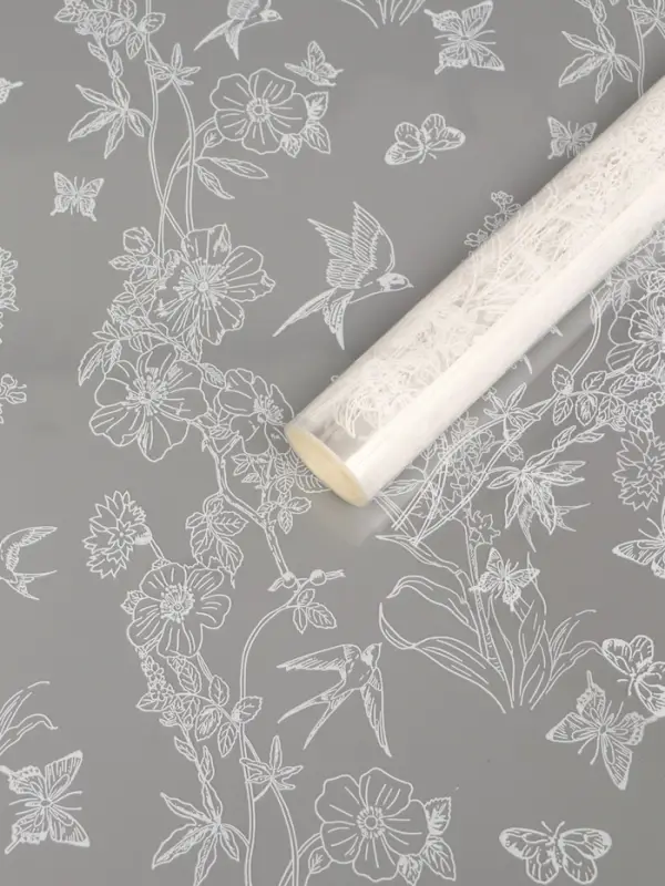 Пленка для цветов "Ласточки", белая, 0,6 х 9.3&plusmn;5% м, 40 мкм, 200 гр