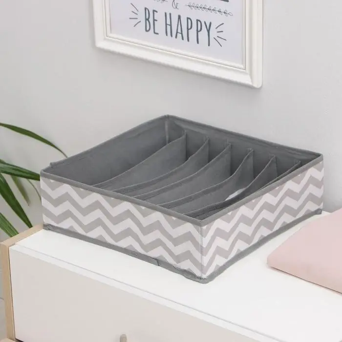 Органайзер для хранения белья «Зигзаг», 7 ячеек, 32×32×12 см, цвет серый Органайзер для хранения белья «Зигзаг», 7 ячеек, 32×32×12 см, цвет серый