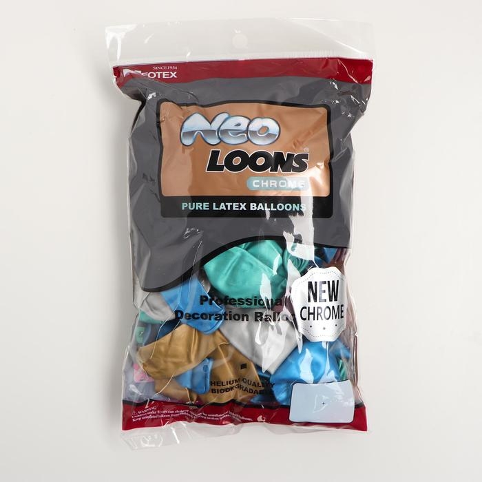 Шар латексный хром 12 Шар латексный хром 12", набор 50 шт., цвет МИКС